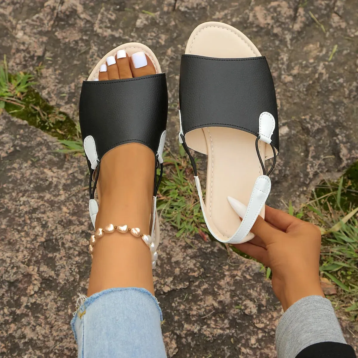 Open Toe Flats Sandals