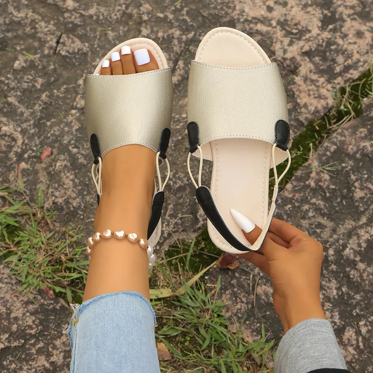 Open Toe Flats Sandals