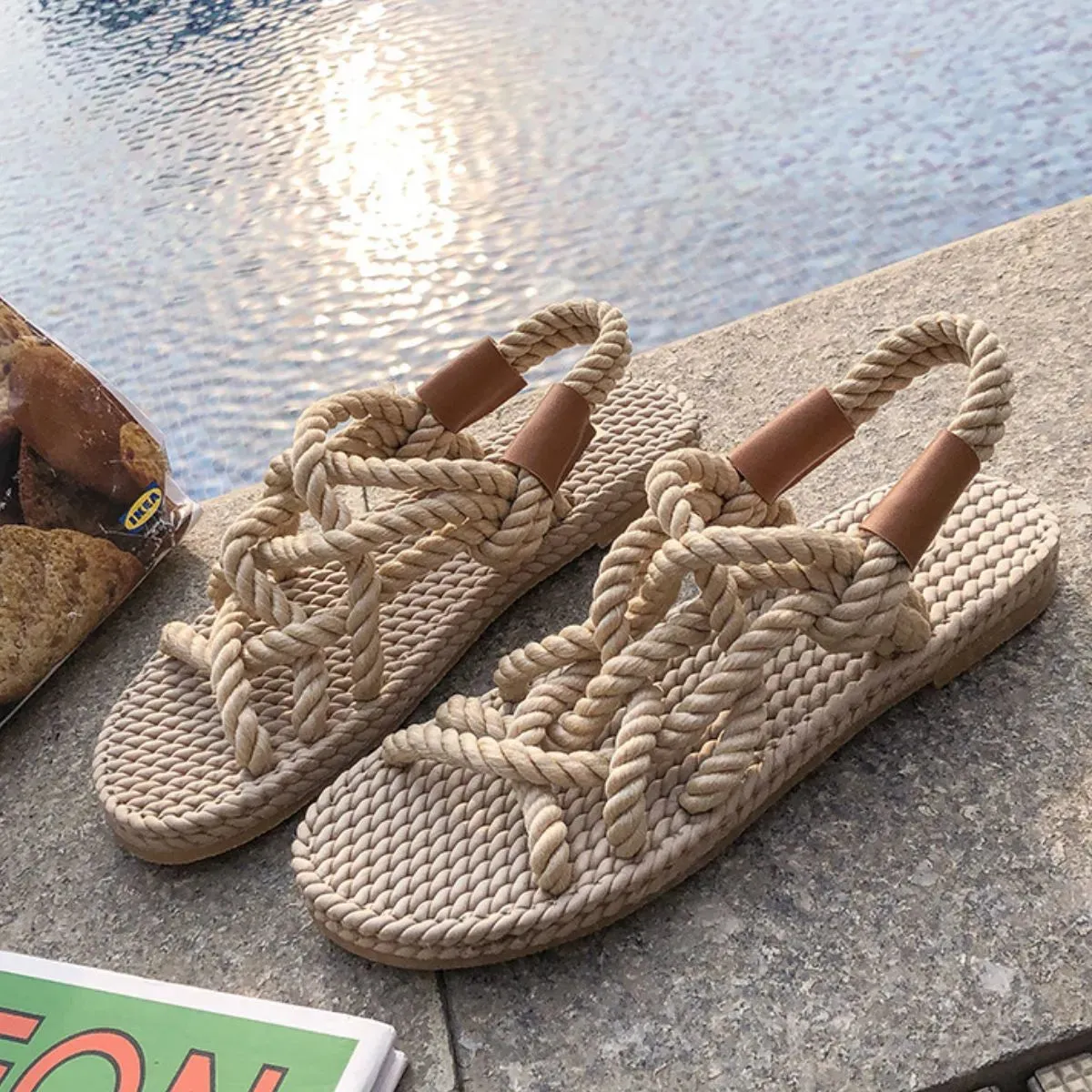 Open Toe Flats Sandals