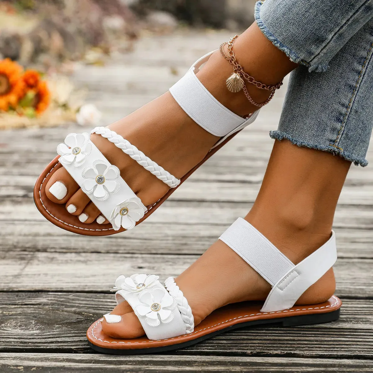 Open Toe Flats Sandals