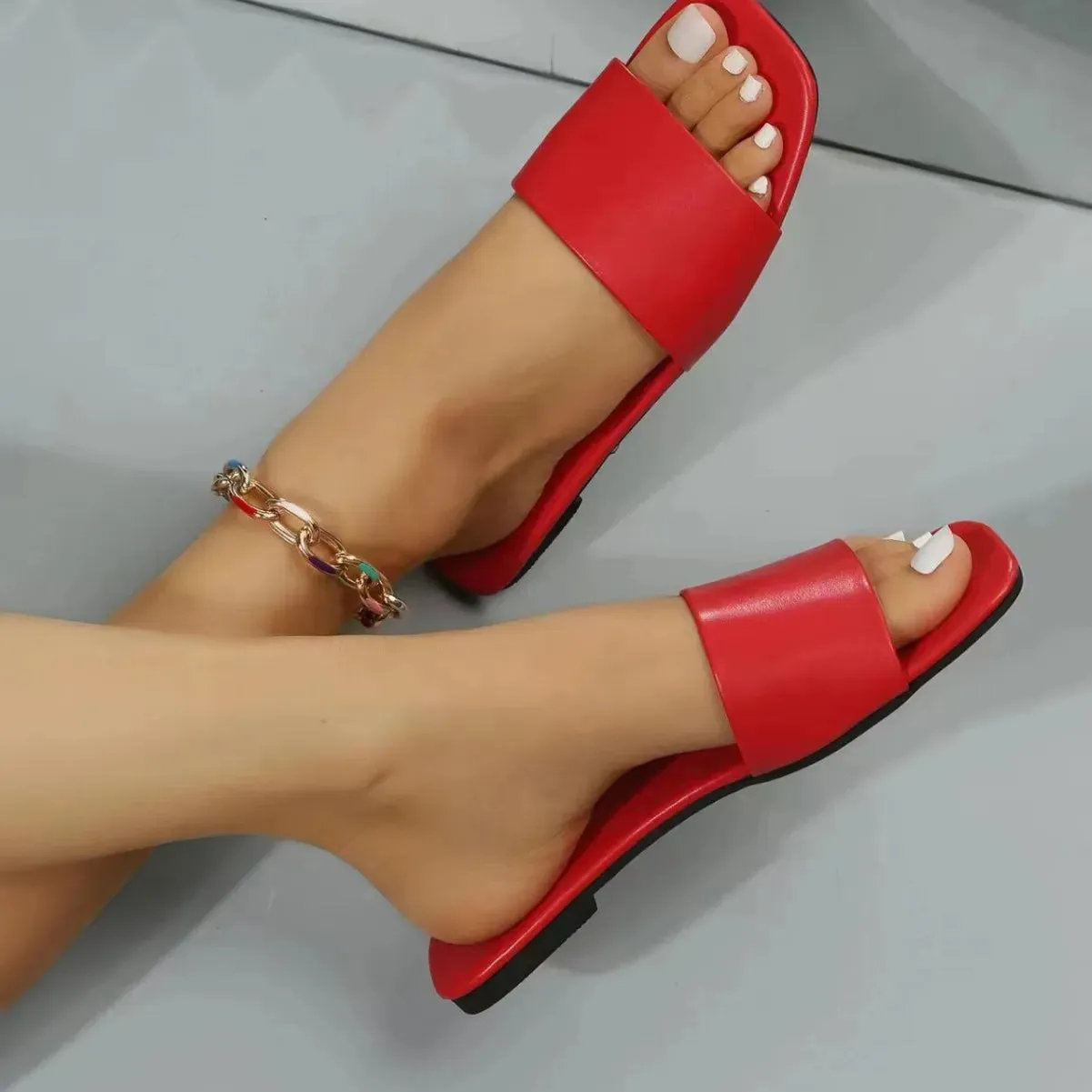 Open Toe Flats Sandals