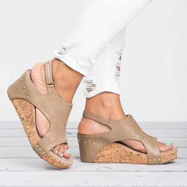 Open-Toe Wedge Sandals