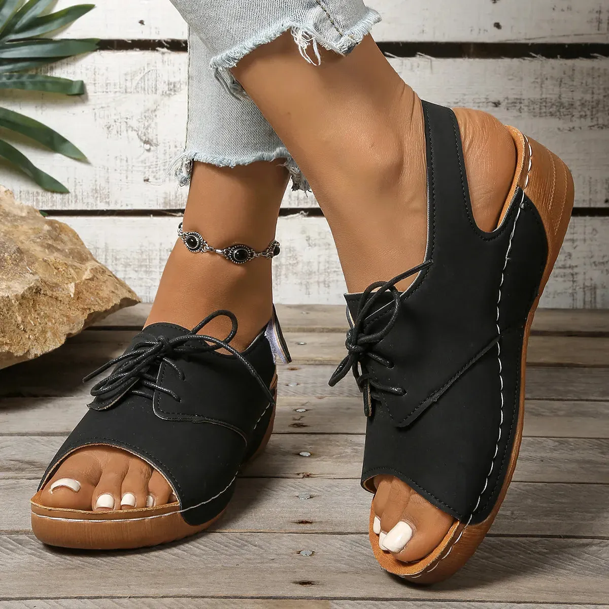 Open Toe Wedge Sandals