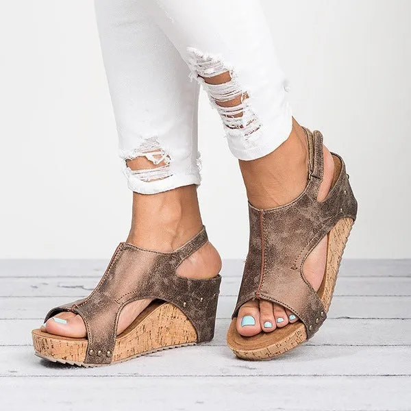 Open-Toe Wedge Sandals
