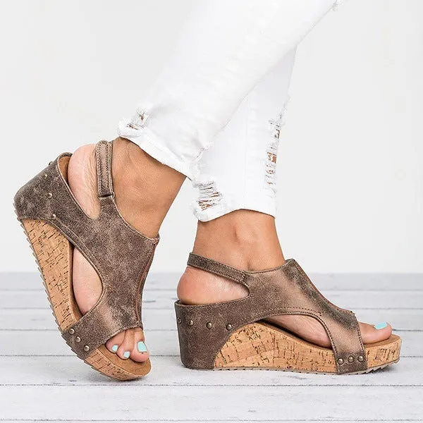 Open-Toe Wedge Sandals