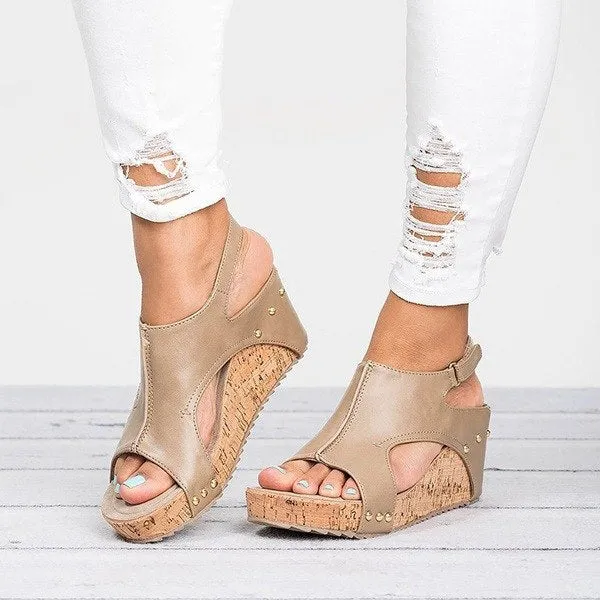 Open-Toe Wedge Sandals