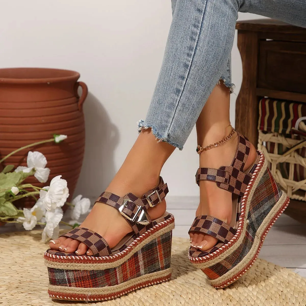 Open Toe Wedge Sandals