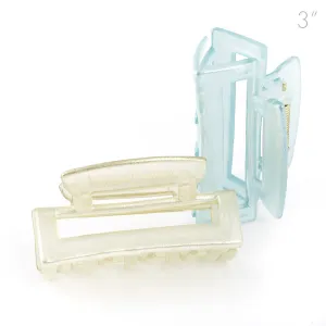 Open Wedge Shape Pearled Clamps - Set of 2