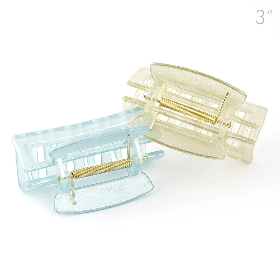 Open Wedge Shape Pearled Clamps - Set of 2