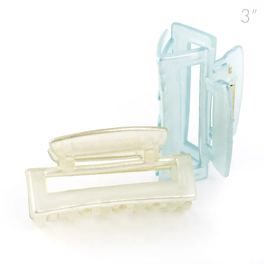 Open Wedge Shape Pearled Clamps - Set of 2