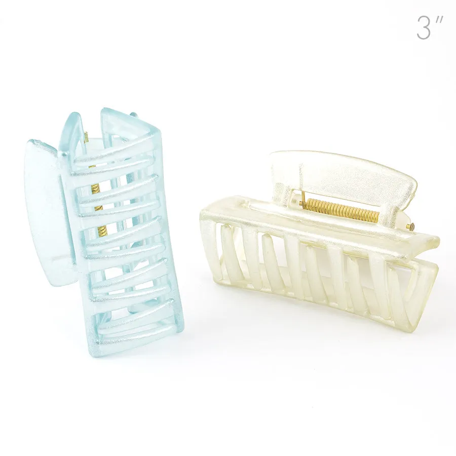 Open Wedge Shape Pearled Clamps - Set of 2