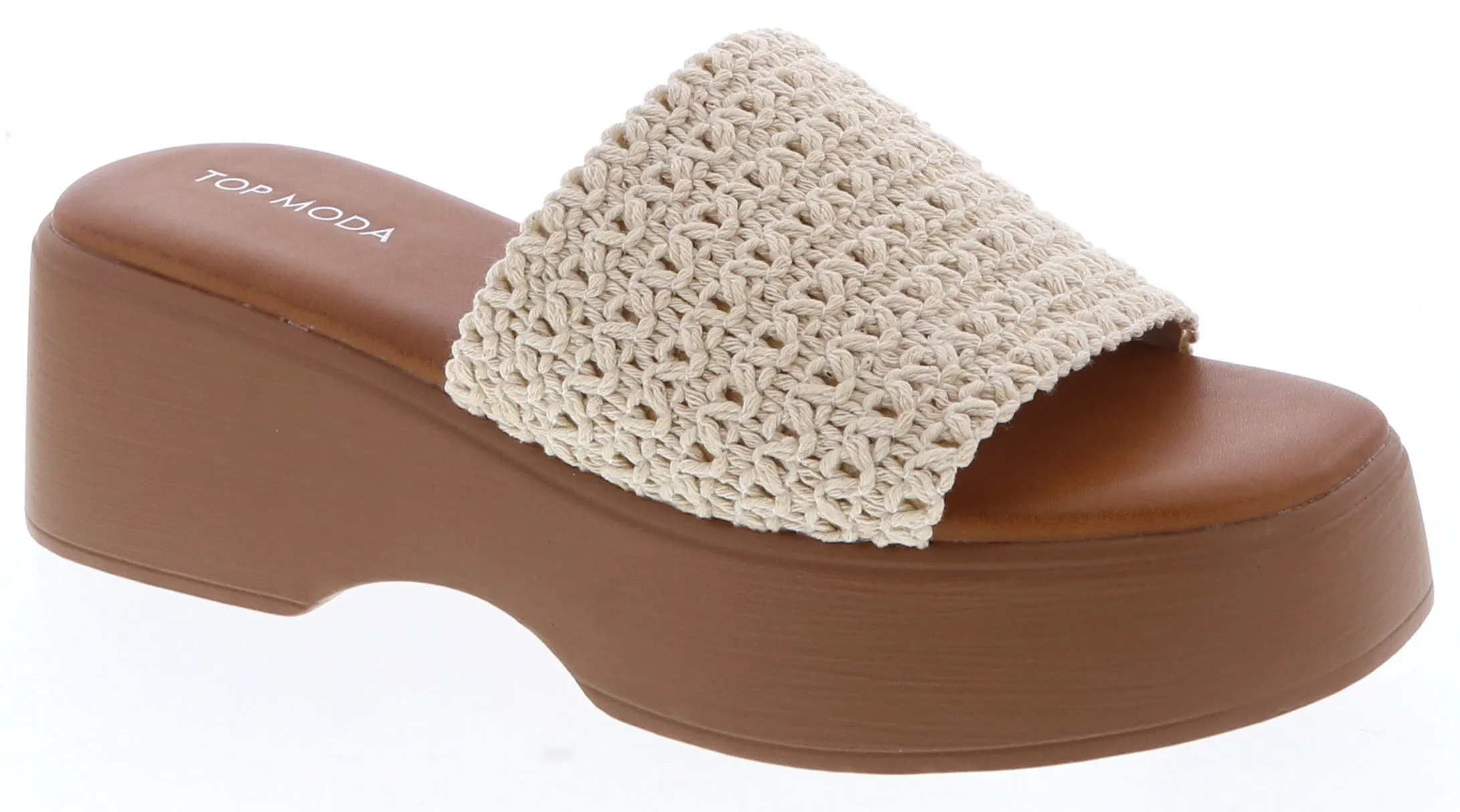 ORCHID-1 Beige Woven Crochet Vamp