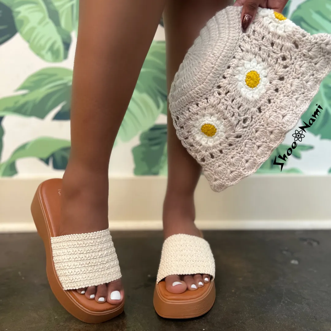 ORCHID-1 Beige Woven Crochet Vamp