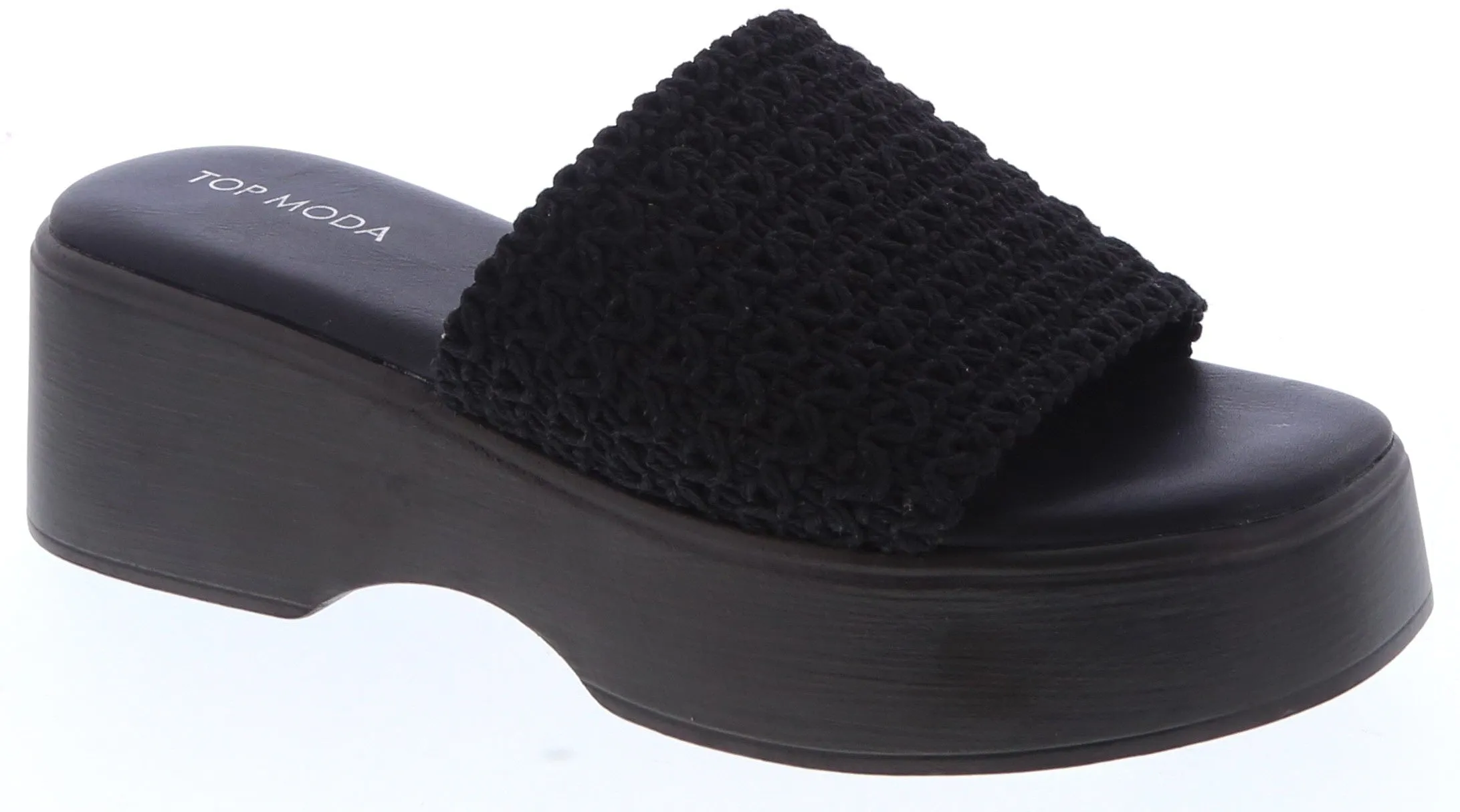 ORCHID-1 Black Woven Crochet Vamp