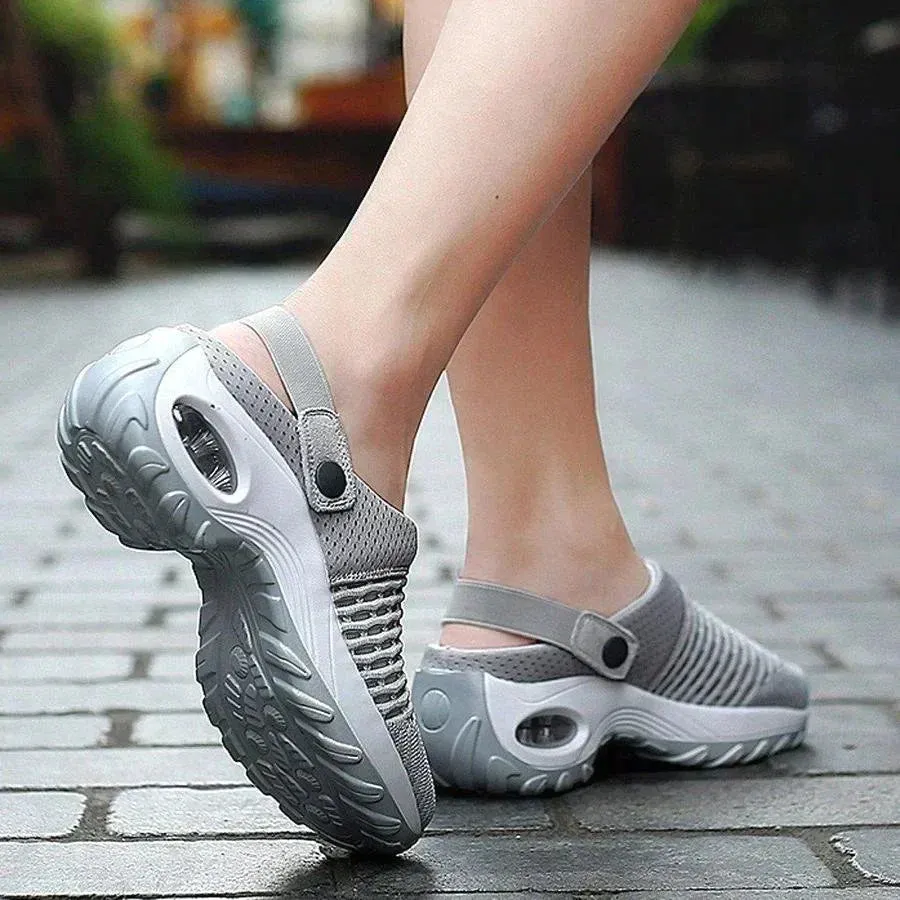 Orthopedic Women's Sandals with Air-Cushioned Sole and Mesh Upper