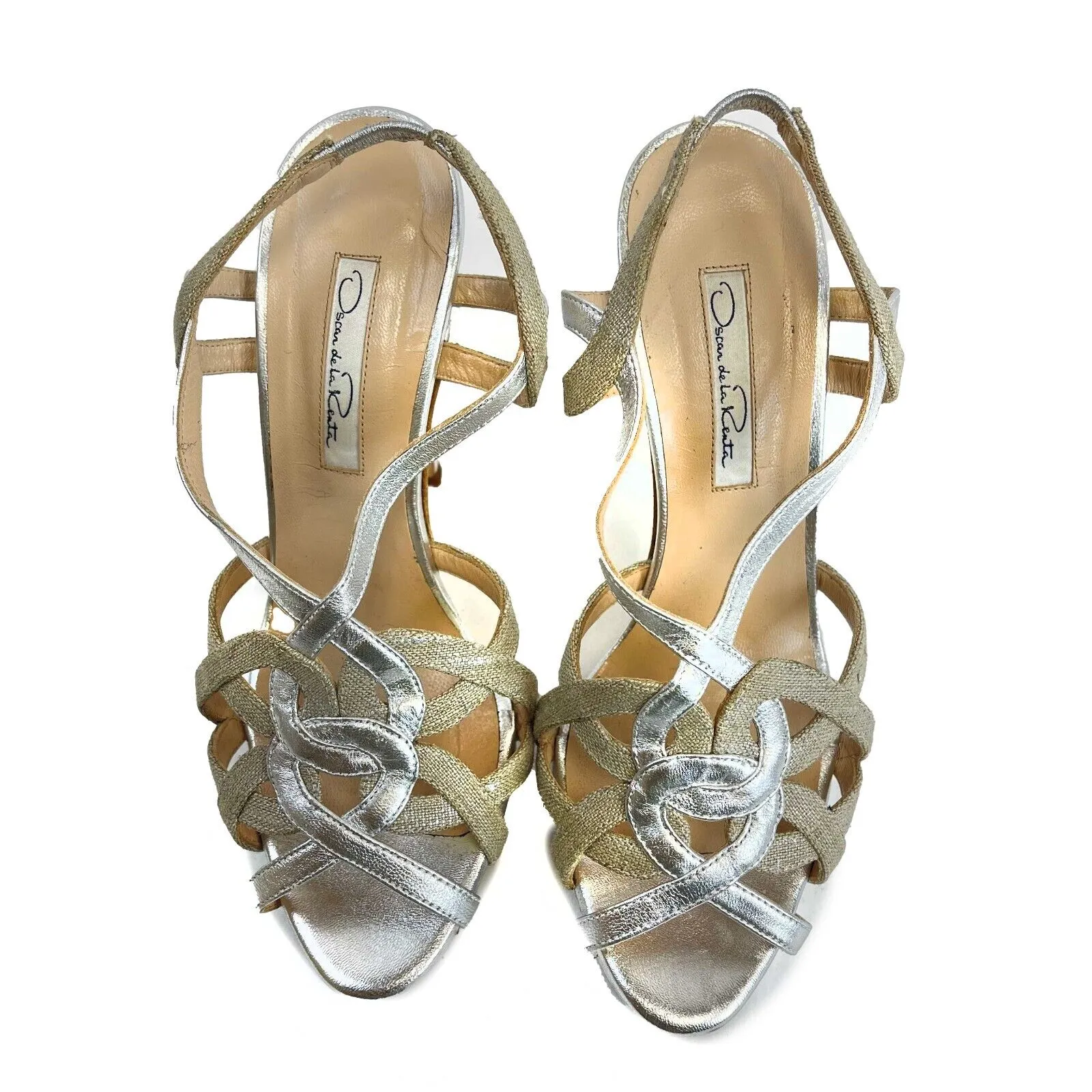 Oscar De La Renta - Romantica Strappy Sandal - Silver - EU 37.5 / US 6.5