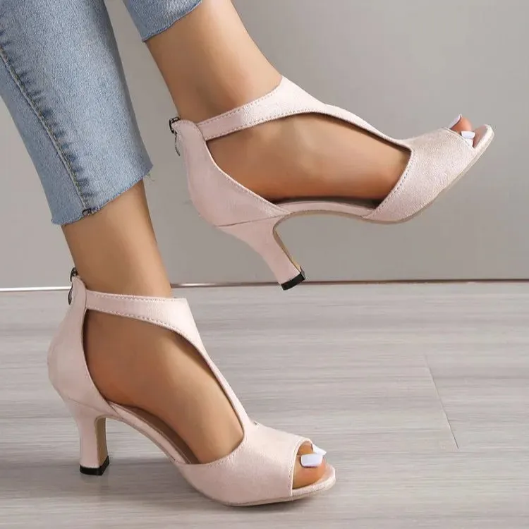 Peep Toe Kitten Heels Sandals