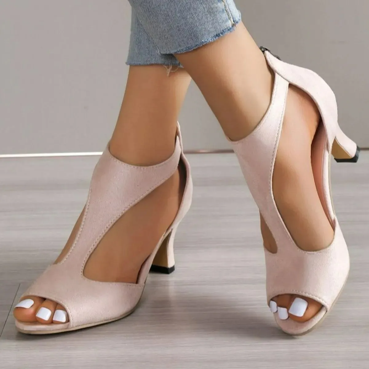 Peep Toe Kitten Heels Sandals