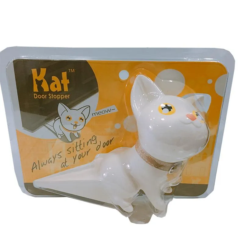 Pet Me White Kat Door Stopper