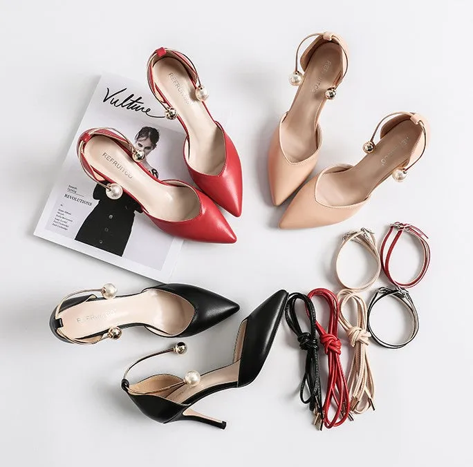 Petite Ankle Strap Heeled Sandals Angle