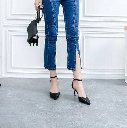 Petite Ankle Strap Heeled Sandals Angle