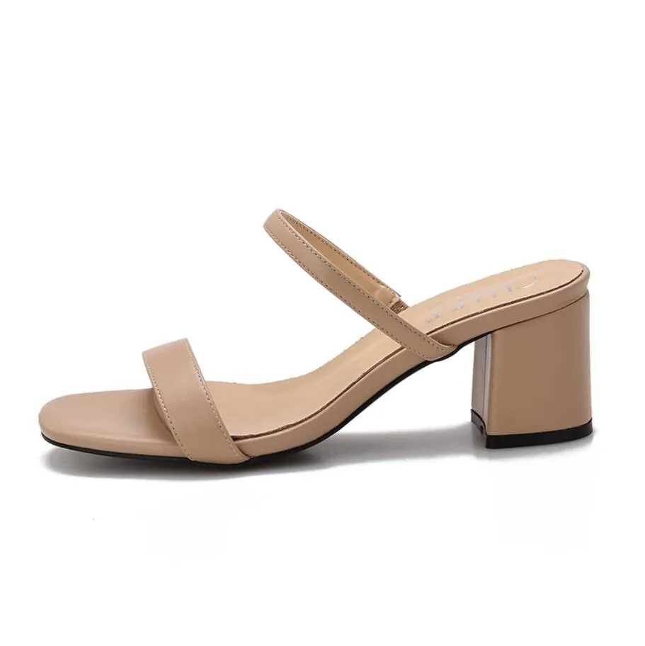 Petite Block Low Heel Open Toe Sandals DS282