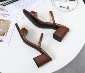 Petite Block Low Heel Open Toe Sandals DS282