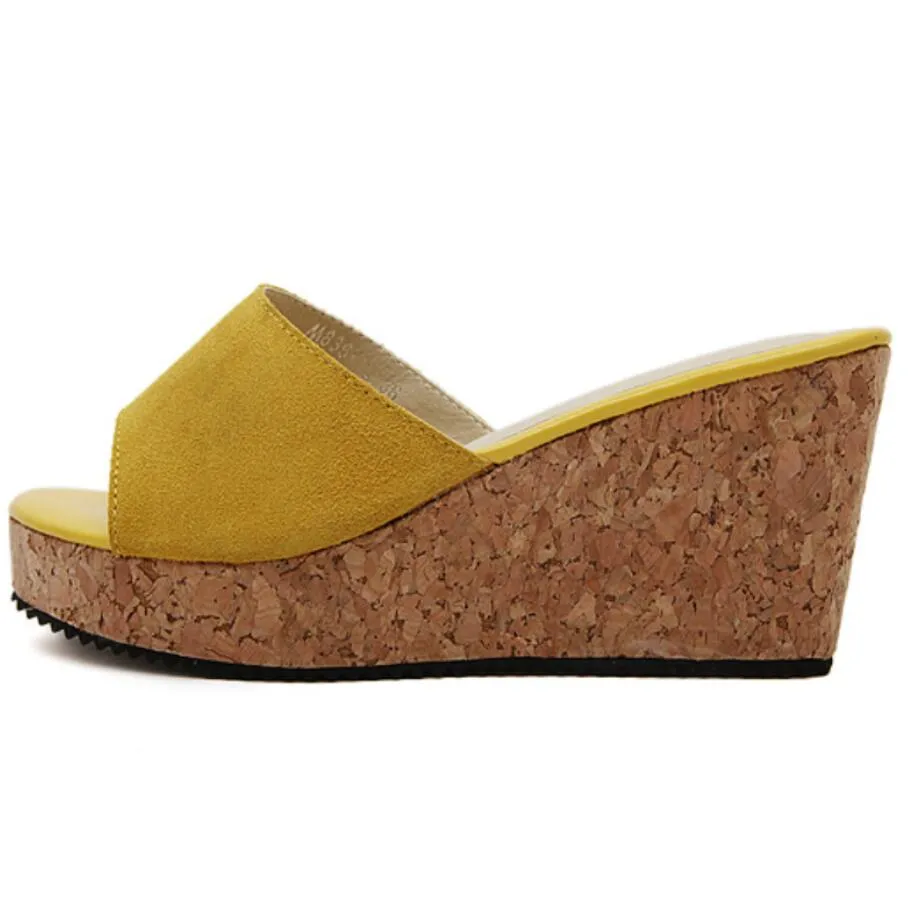 Petite Open Toe Suede Wedge Heel Sandals GS336