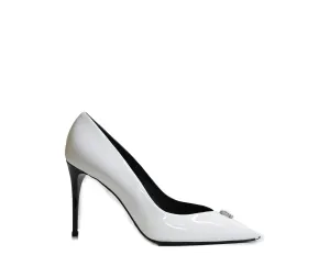 Philipp Plein Women's White Patent Crystal Skull Pump 900 90