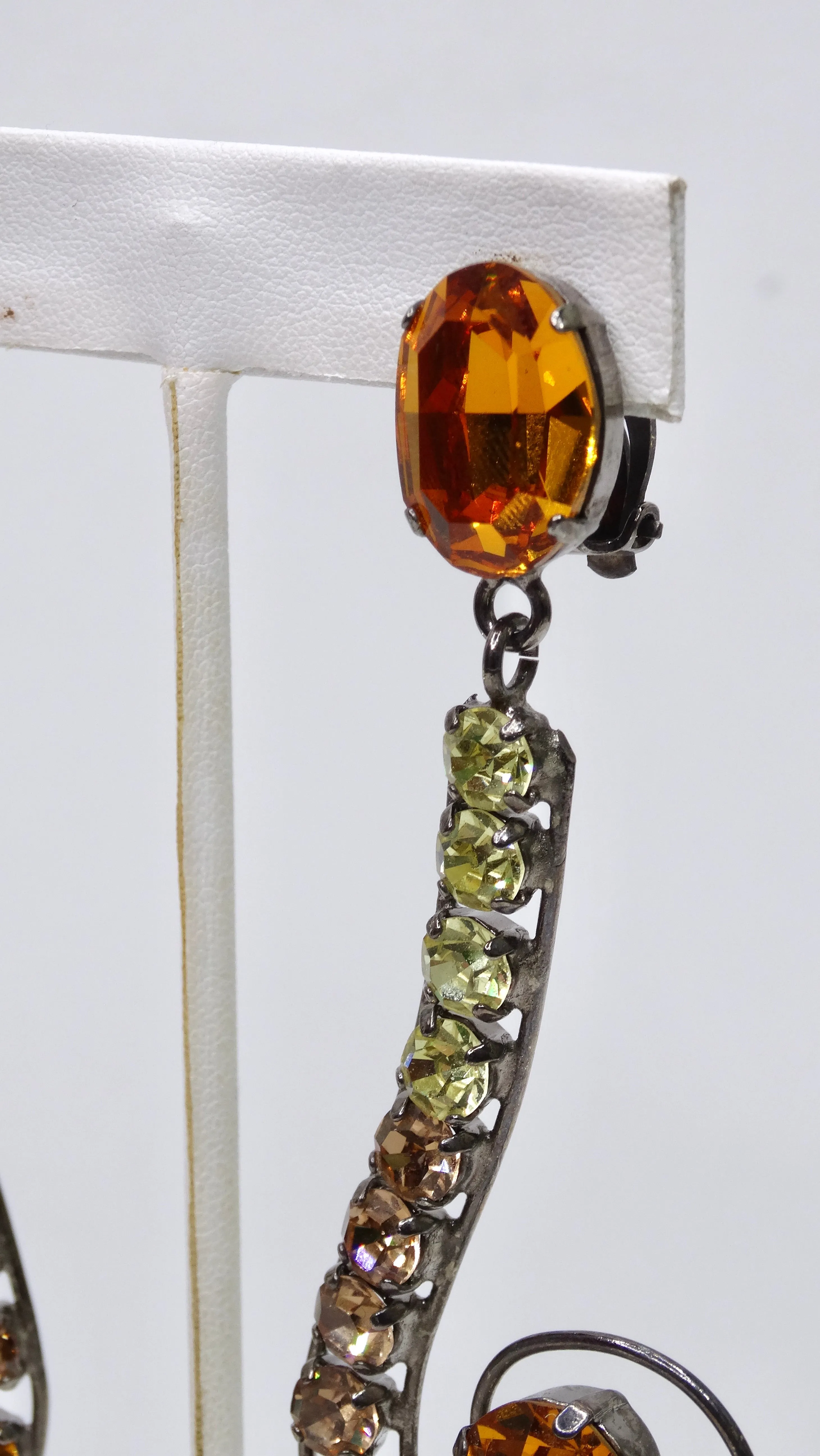 Philippe Ferrandis Crystal Swirl Earrings
