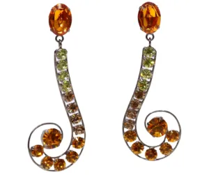 Philippe Ferrandis Crystal Swirl Earrings