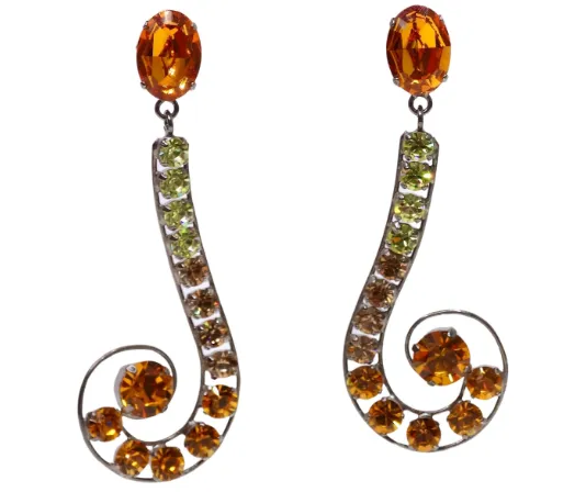 Philippe Ferrandis Crystal Swirl Earrings