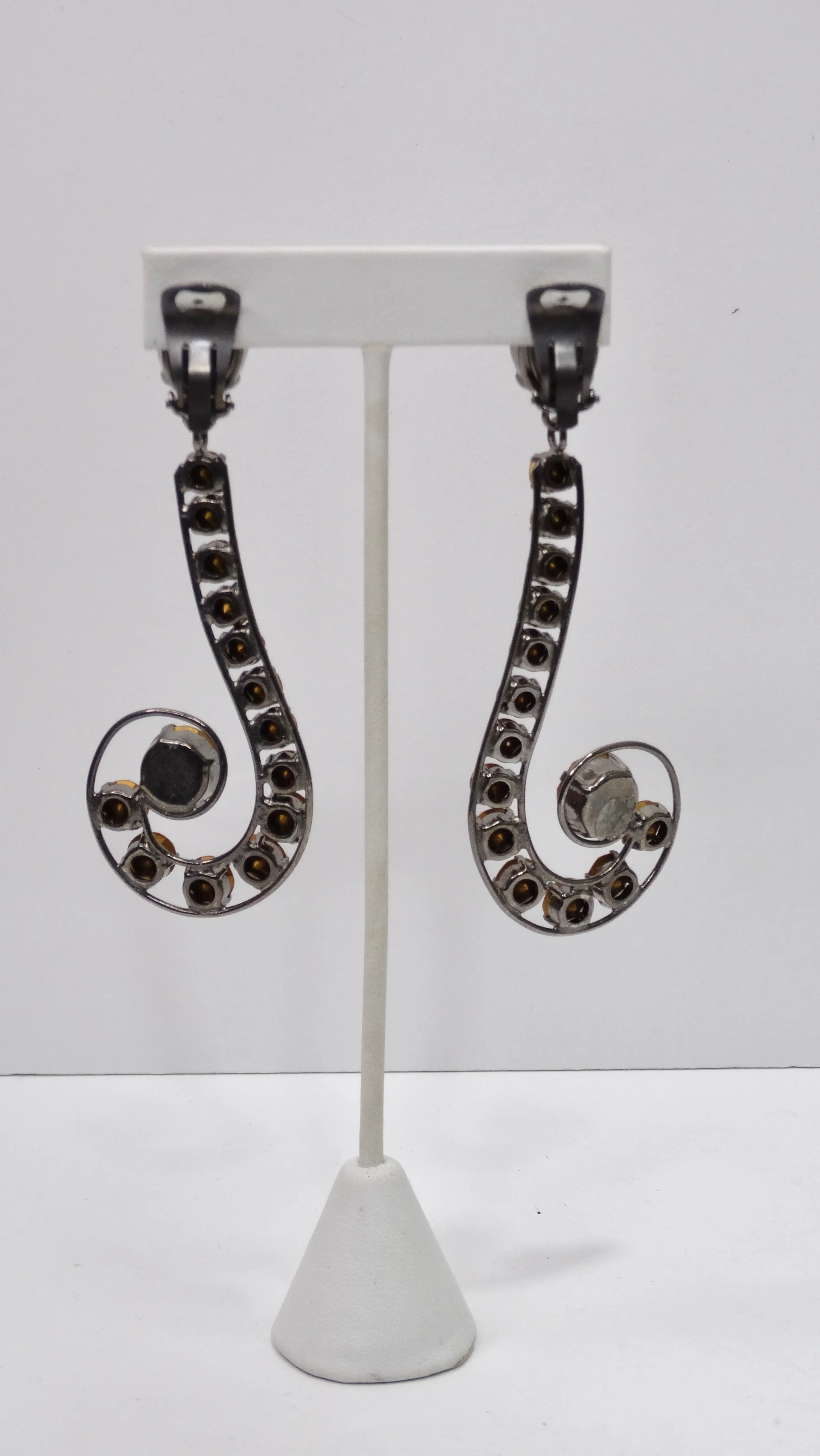 Philippe Ferrandis Crystal Swirl Earrings