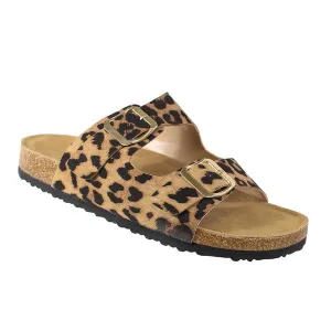 PHOENIX DOUBLE STRAP LEOPARD SANDAL