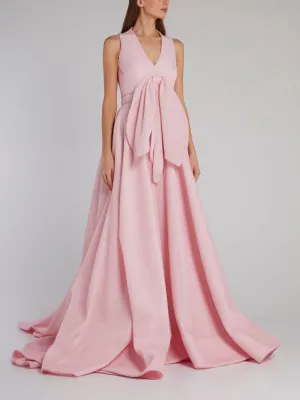 Pink A-Line Ribbon Detail Gown