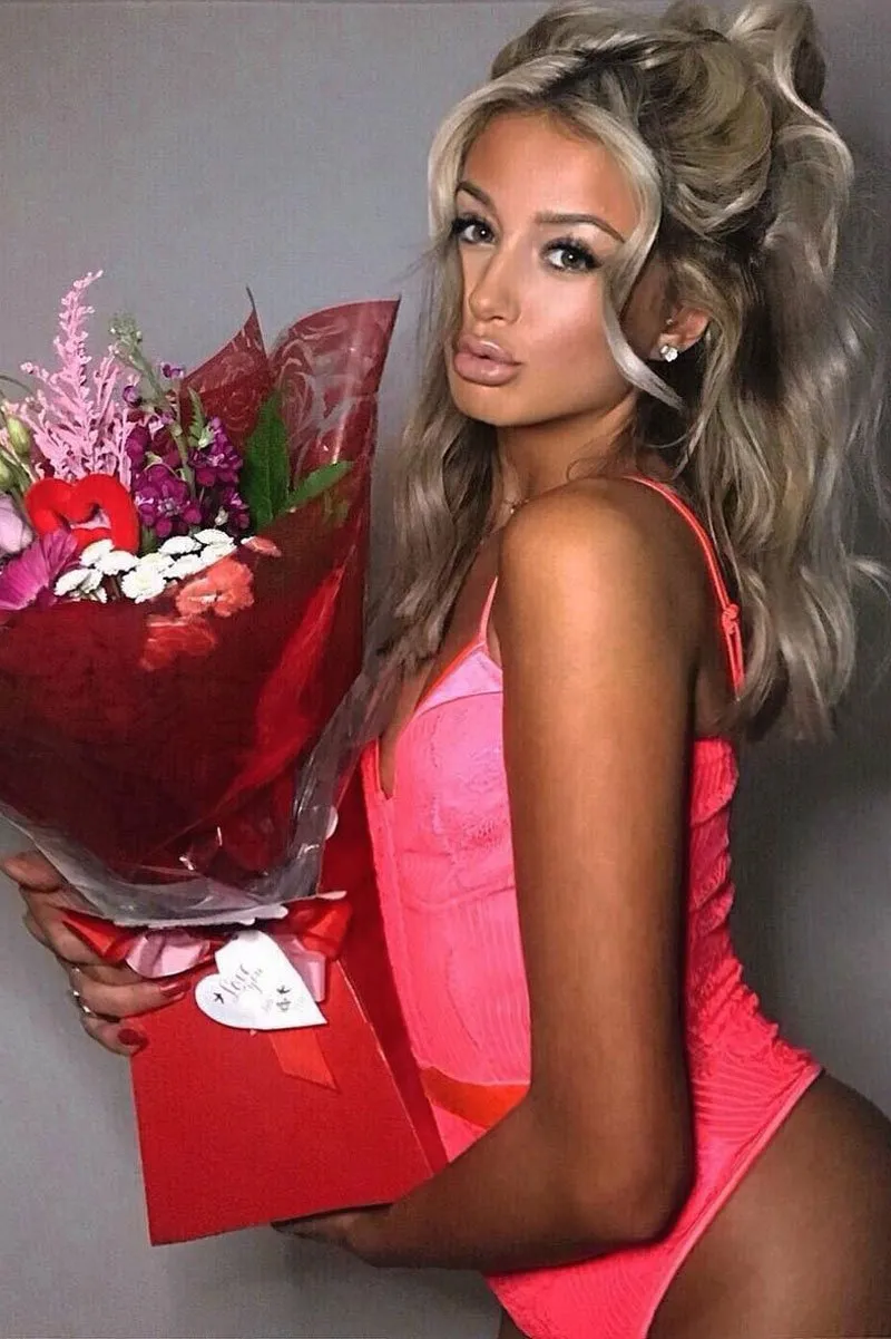 Pink Lace Hook Front Bodysuit - Sabrina
