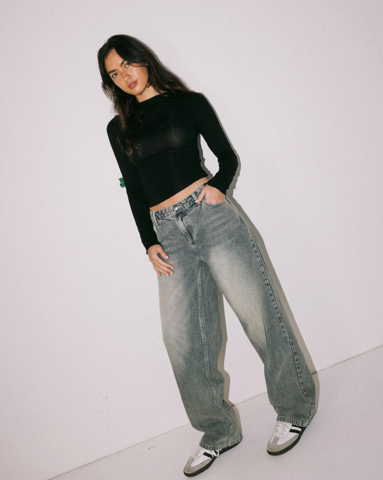 Plain Jane Ruched Long Sleeve Top