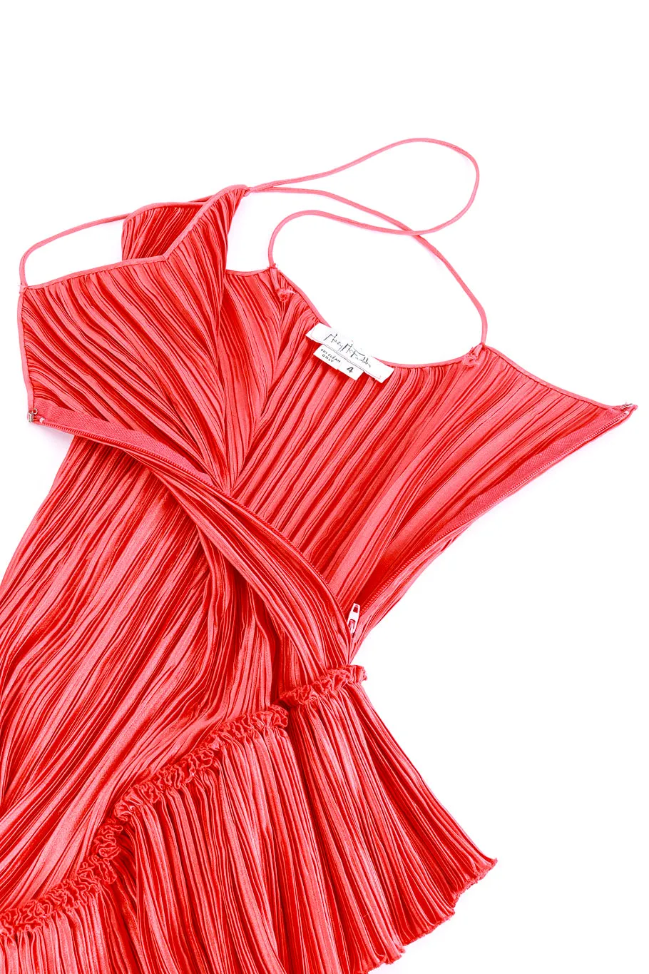 Pleated Asymmetric Ruffle Dress