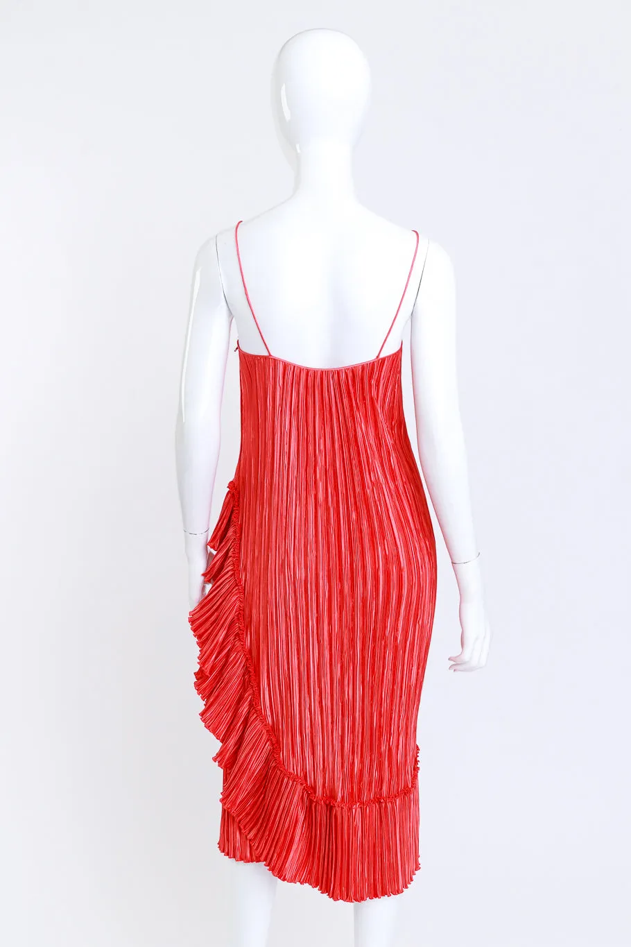 Pleated Asymmetric Ruffle Dress