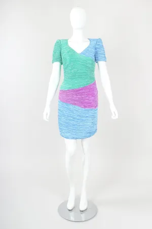 Pleated Colorblock Cocktail Dress