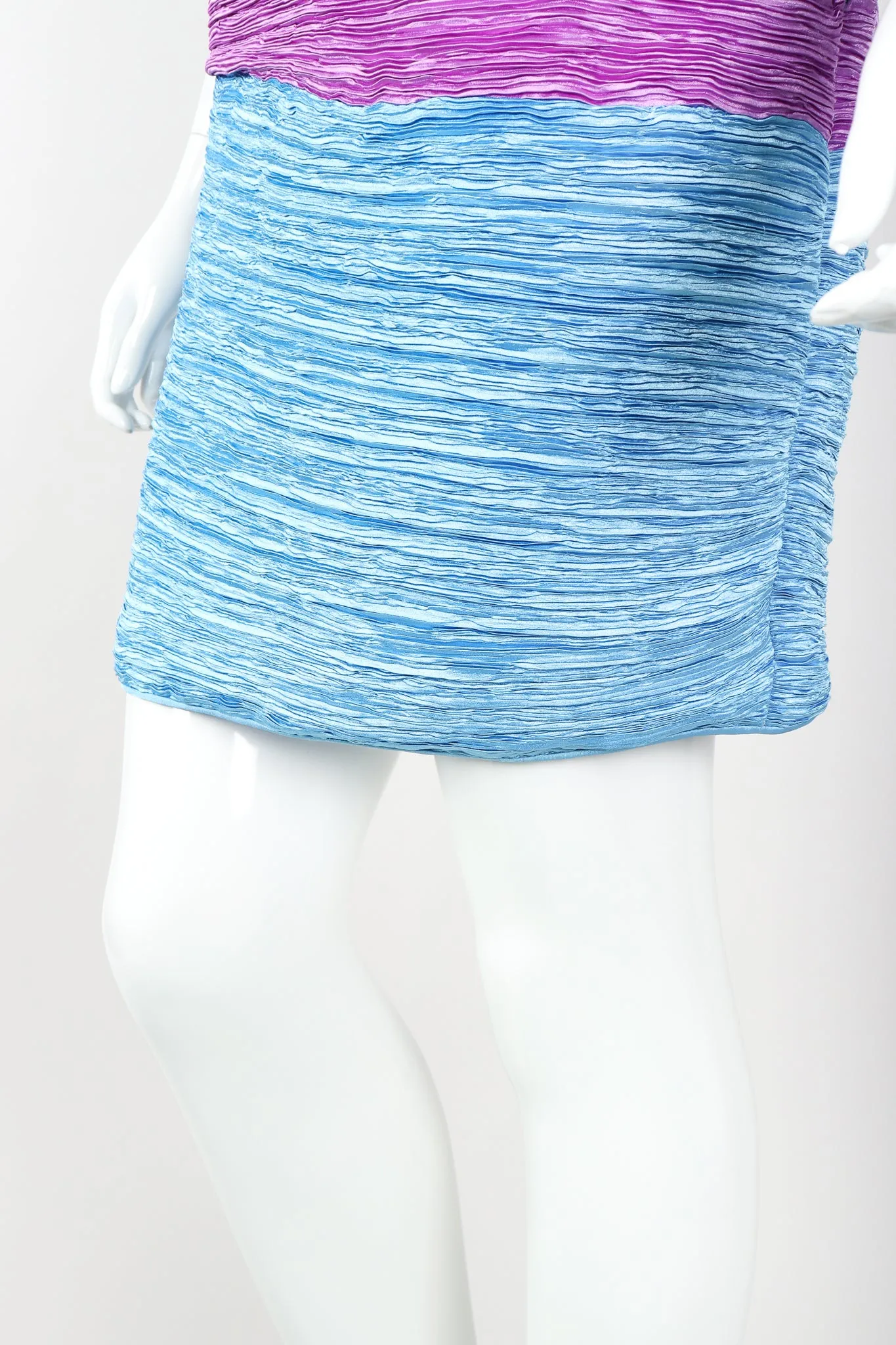 Pleated Colorblock Cocktail Dress