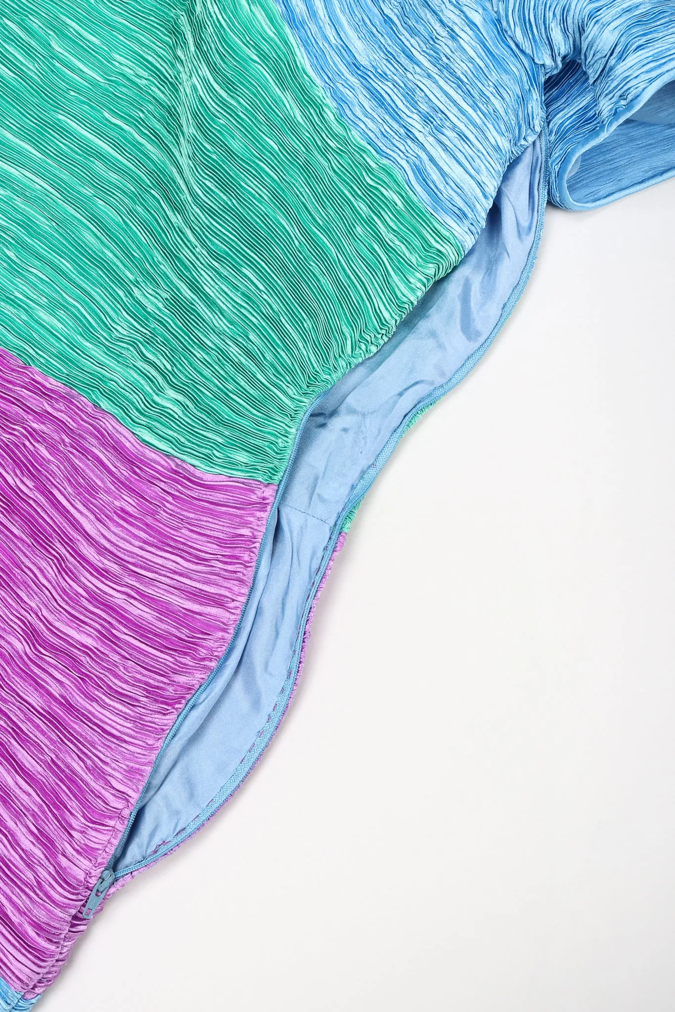 Pleated Colorblock Cocktail Dress