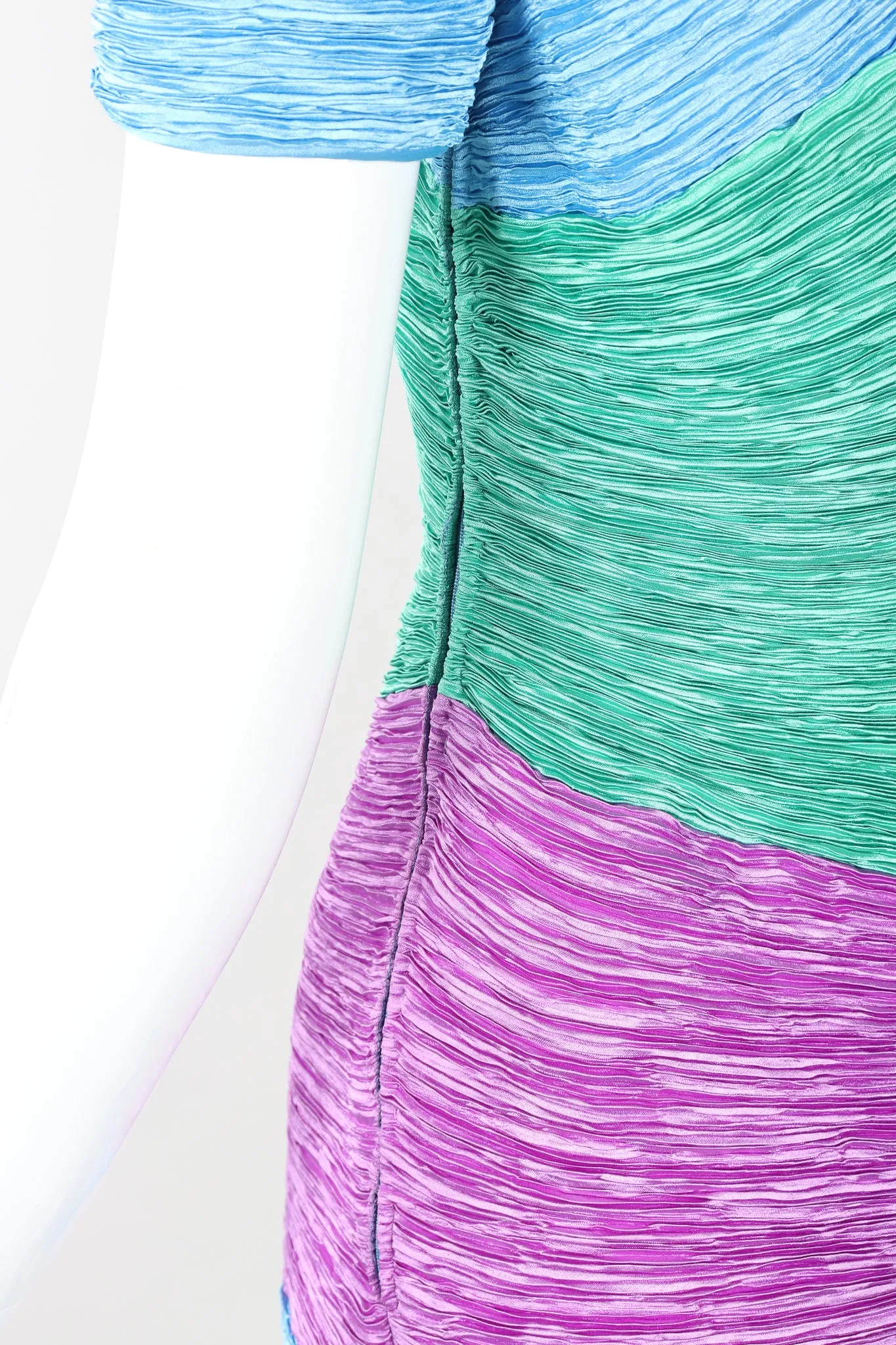 Pleated Colorblock Cocktail Dress
