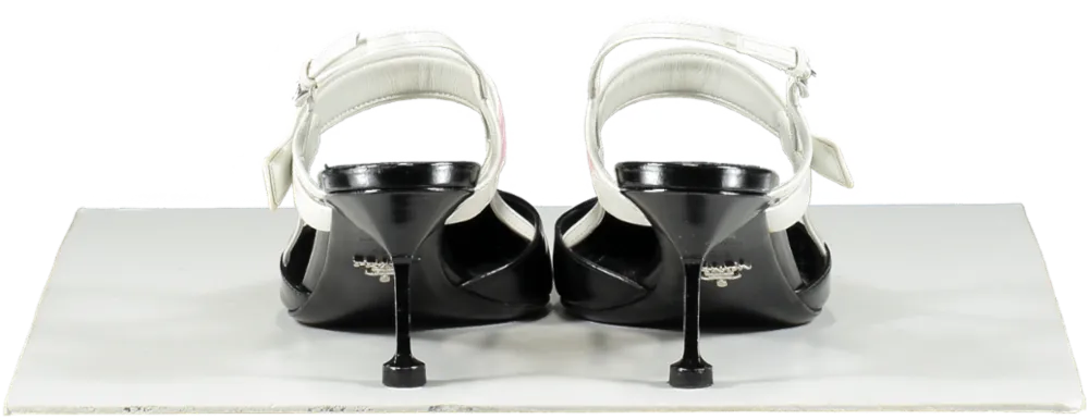 Prada Black Color Block Mary Jane Slingbacks UK 7.5 EU 40.5 👠