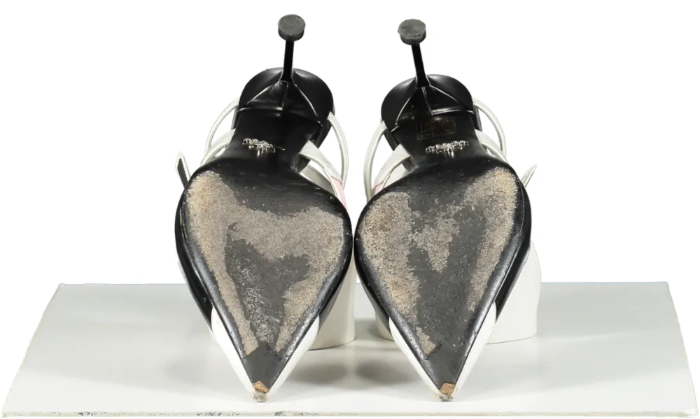 Prada Black Color Block Mary Jane Slingbacks UK 7.5 EU 40.5 👠