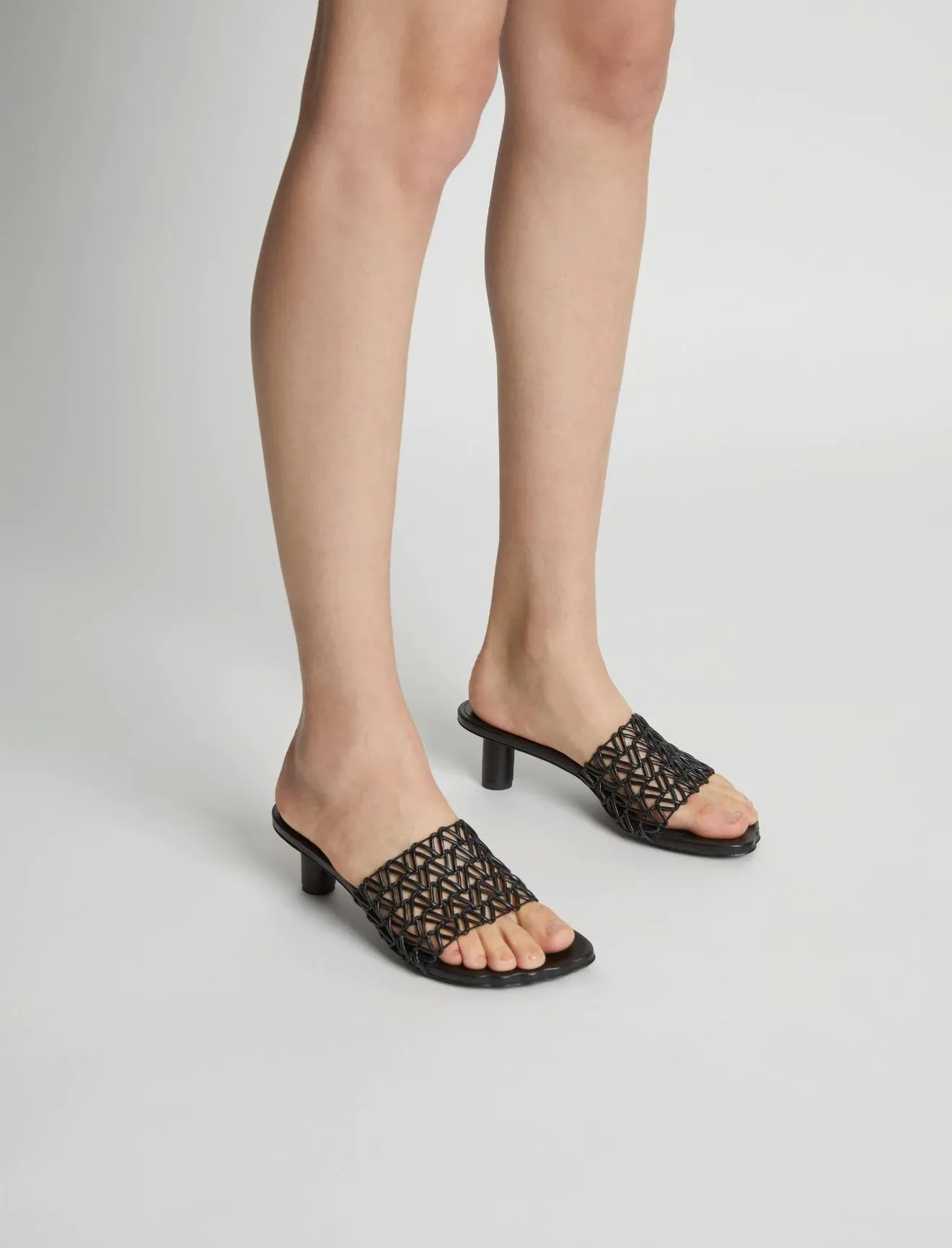 Proenza Schouler Sculpt Woven Slides - black