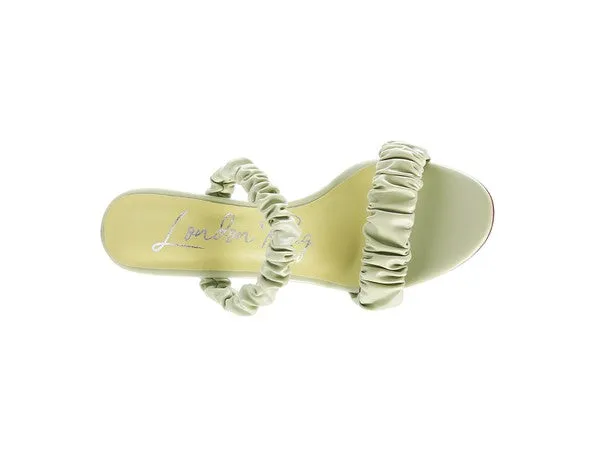 QUALIE GATHERED AROUND SLIP-ON HEELED SANDAL