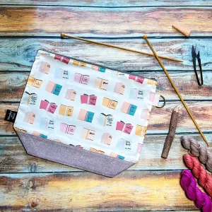 "Books"- Knitting Project Bag- Ready to Ship
