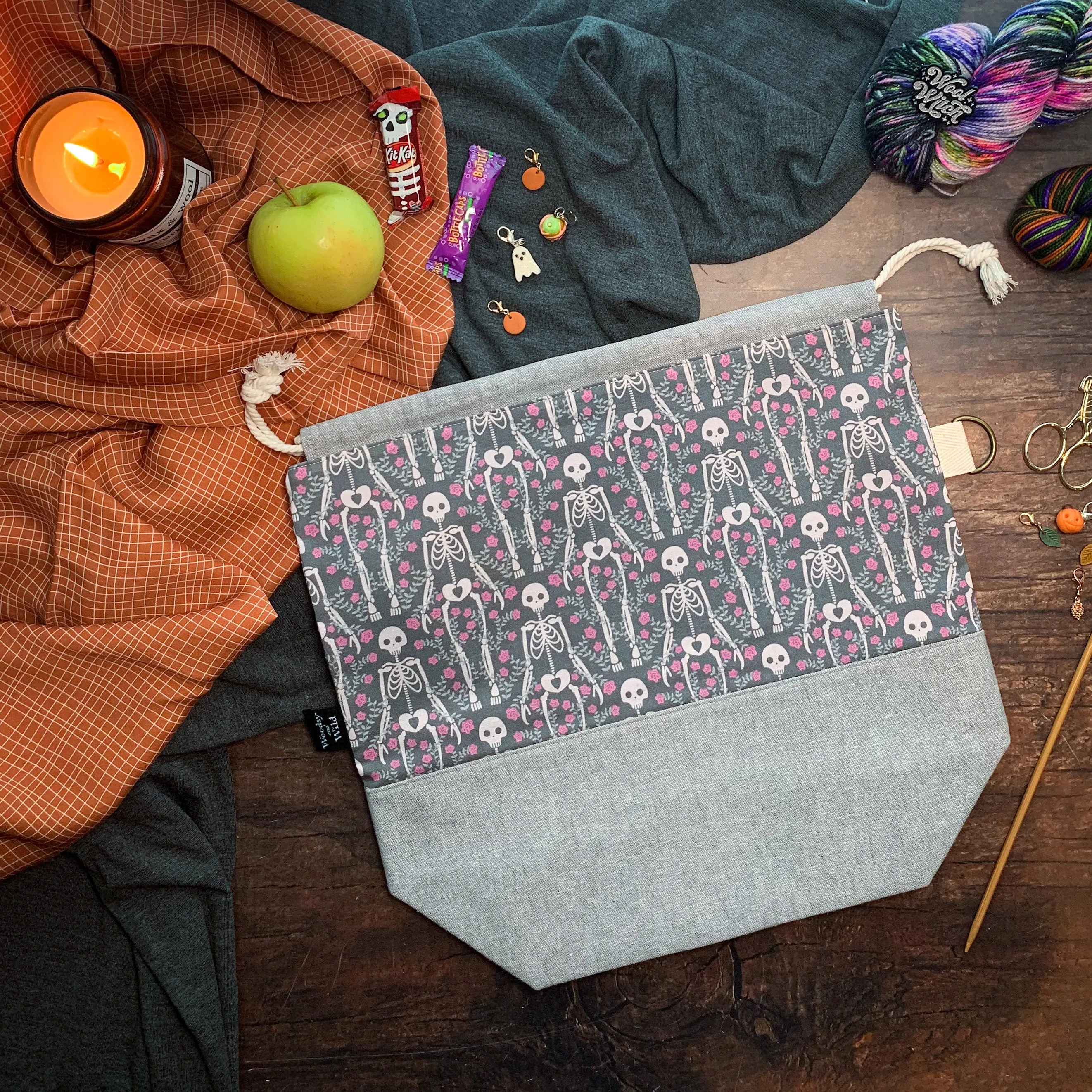 "Eternal Gardens"- Knitting Project Bag- Ready to Ship