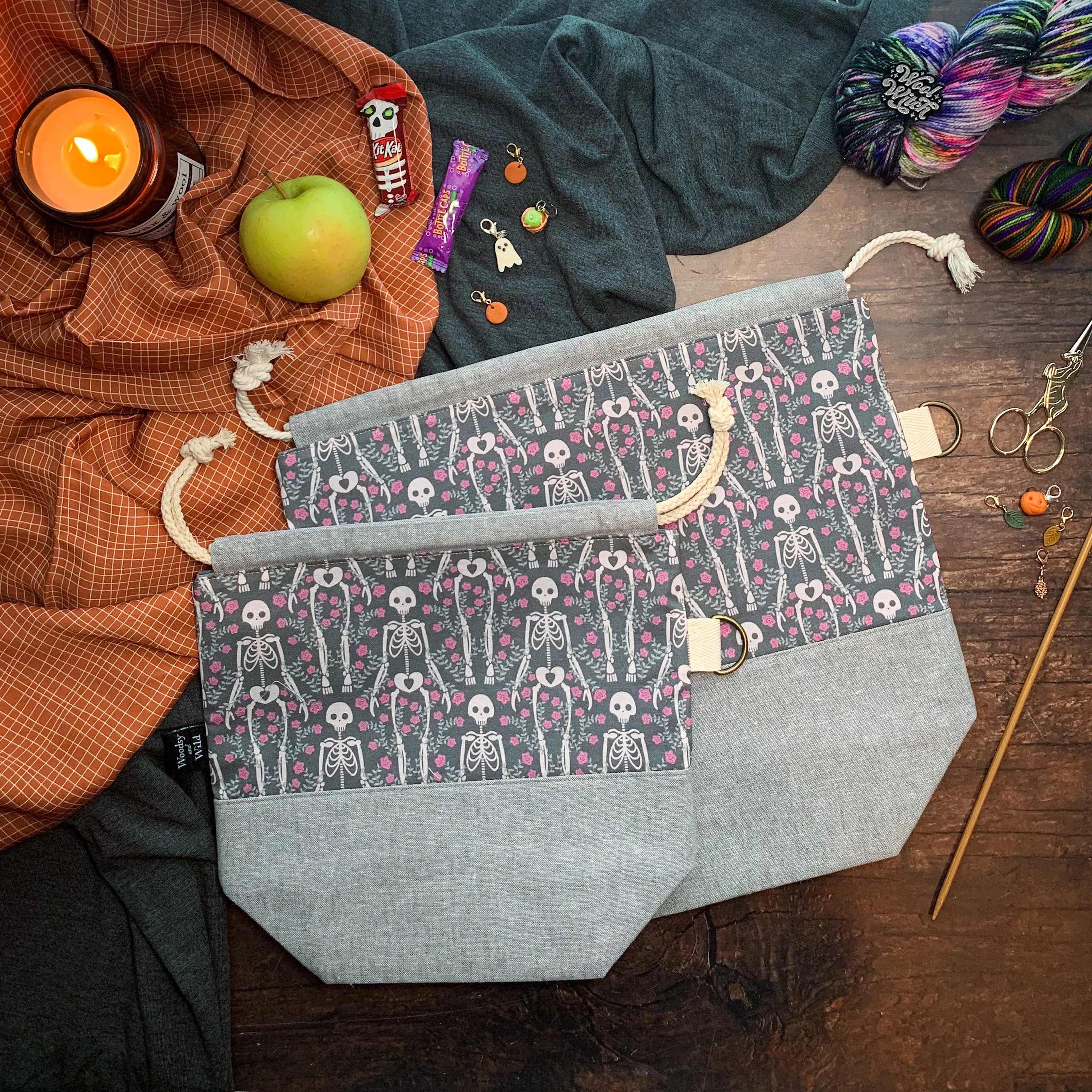 "Eternal Gardens"- Knitting Project Bag- Ready to Ship